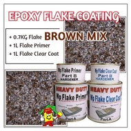 BROWN MIX FLAKE • Epoxy Flake Coating Set • Refurnishing Floor • No Hacking • Waterproofing