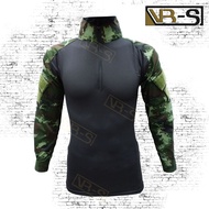 เสื้อคอมแบท สีดำ แขนลาย ทบ ดิจิตอล  Combat Shirt  Combat Tactical Shirt  Battle shirt  เสื้อ Combat 