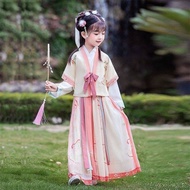 Hanfu Children Girls Ancient Costume Little Girls Super Fairy Chinese Ancient Style Embroidered Tang