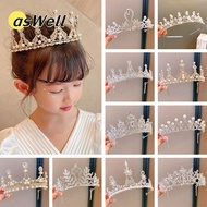 ASWELL Princess Crown Crystal Party Accessiories Wedding Hair Jewelry