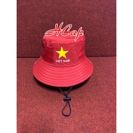Round Brim Hat With Vietnamese Logo Printed Size 58cm - I Love Vietnam Hat
