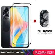 Tempered Glass Oppo A98 4G Oppo A98 5G 2023 9D Black Edge/ Screen Protector + Clear Lens Camera