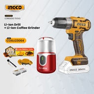 Ingco Li-on 20V Cordless Drill With Coffee Grinder 2pcs Combo Kit COSLI23064 / CDLI200528 IPT