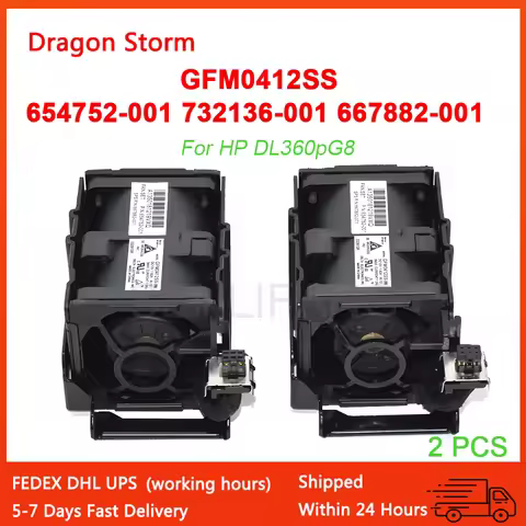 2PCS Cooling Fan For HP Proliant DL360p DL360e G8 Gen8 Server 732136-001 654752-001 697183-003 69718