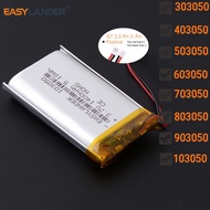 JST2.0 2P 3.7V 503050 800mAh 303050 403050 603050 703050 803050 903050 103050  Rechargeable Lithium 