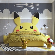 Children Children's Bed Boy Single Bed 1.2m Small Apartment Pikachu Cartoon Bed Teenager Boy Handsom