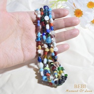 Dopamine Colorful Glass Dopamine Necklace Beaded Sweater Chain Clavicle Chain Jewelry