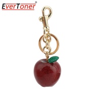 Evertoner túi xách túi đeo vai màu đỏ quả táo pha lê Đồ treo trang trí tinh tế Móc Khoá dạng túi tập