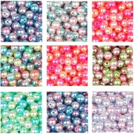 4/6MM Multi-Color Plastic ABS Round Imitation Pearl Loose Beads With Holes DIY Art Necklace Accessories