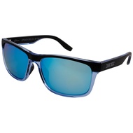 Delta Sport Polarized Sunglasses Crystal Blue Black Frame with Blue Mirror Lens