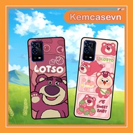 Oppo A55 Case Printed with Trendy Pink Lotso Bear.