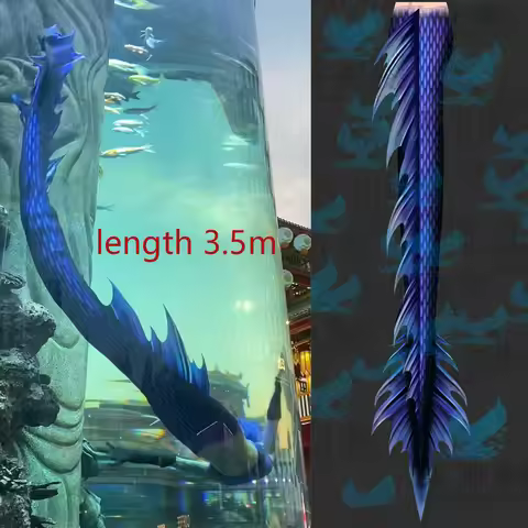 3.5m Dragon Tail AoRun Mermaid Swimsuit Nezha 2 Summer Adult Swimming Cosplay Aquarium Performance M