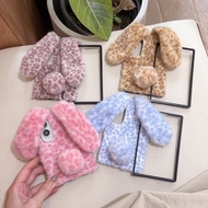 Cute Fuzzy Leopard Rabbit  Phone Cover For iTel A80 A70 A60 A50 A50C A49 A48 A25 Pro A05S A04 4G 5G 