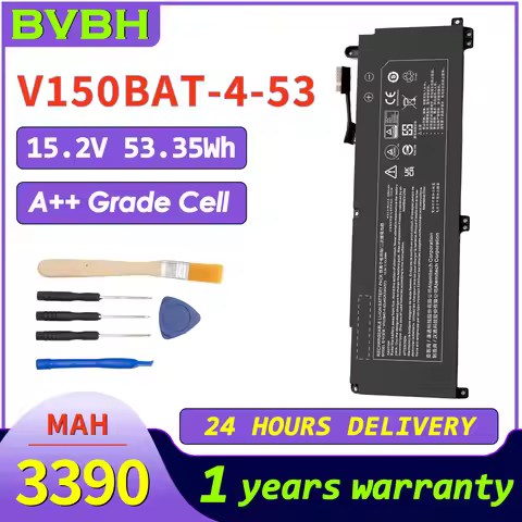 BVbh V150BAT-4-53 Laptop Battery For CLEVO 3390mah V150PNH V150PNJ V150PNK Battery V155PNKQ V1 15.2V