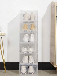 1入時尚高檔透明塑料鞋盒，現代極簡風格家居收納展示鞋子牆立式收藏品防塵防潮鞋子儲藏盒