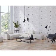 WALLPAPER INDUSTRIAL MOTIF CEMENT PARTITION BLOCK GREY CEMENT ANDO