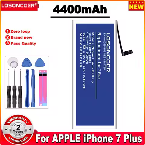 LOSONCOER 4400mAh Phone Batteries for iPhone 7 Plus Battery 7G plus Internal Replacement Batteria Fr