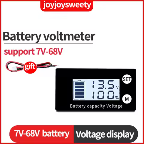 8V-60V LCD 3S 4S 5S 7S 10S 13S Battery Capacity Indicator 12V 36V 48V Display Voltmeter Temperature 