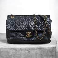 「JL精品代購」9新 Chanel 香奈兒 cf 蟒蛇皮拼牛皮