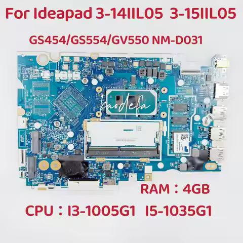 NM-D031 for Lenovo Ideapad 3-15IIL05 3-14IIL05 Laptop Motherboard CPU: I3-1005G1 I5-1035G1 RAM:4G UM