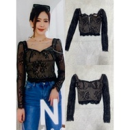 New Modern Clubbing Slim Body Lace Knit Top 舒适蕾丝上衣