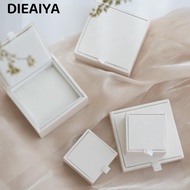 DIEAIYA Jewelry Packaging Box, Display Organizer White/Pink Jewelry Box, Elegant Satin Earring Organ