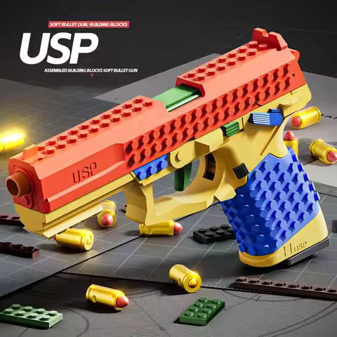 USP Pistol Shell Throwing Continuous Firing Blowback Soft Bullet Gun Empty Hanging Birthday Gift