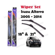 Super Wiper 18" &amp; 21" Isuzu Alterra (2005 - 2014) Banana Type Wiper Set