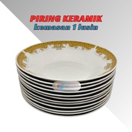 Piring Makan Keramik Lusinan 12 pcs Murah / Piring Beling 1 Lusin