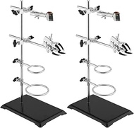 SEUNMUK 2 Pack Lab Stand Set, Laboratory Grade Stand Support Set, Lab Stand and Clamp Set with Coate
