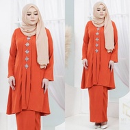 (XS - 5XL) ORANGE BRICK BAJU KURUNG KEBARUNG DIAMOND PLUS SIZE NIKAH TUNANG ANNUAL DINNER BAJU PENGANTIN SANDING RAYA MURAH BRIDESMAID KENDURI