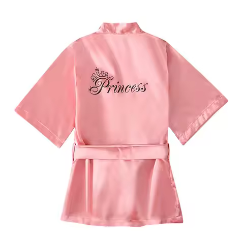 Summer Children's Bathrobe Letters Pattern Nightgown Pajamas Sleepwear Night Dress Robes For Girls B