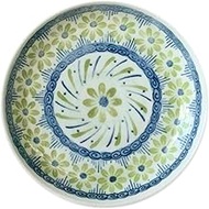 Awasaka PF-270 Green Flower Bread Plate, Made in Japan, Diameter 6.1 x 1.0 inches (155 x 25 mm)