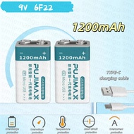 USB 9V Rechargeable Battery 1100mAh Type-C Rechargeable 6F22 9V Li-ion Battery for RC Helicopeter Mo