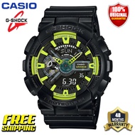 Original G-Shock GA110 Men Sport Watch Japan Quartz Movement Dual Time Display 200M Water Resistant Shockproof and Waterproof World Time LED Auto Light Sports Wrist Watches with 4 Years Warranty GA-110LY-1A (Free Shipping Ready Stock)