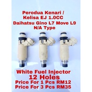 White Fuel Injector 12 Holes For Perodua Kenari / Kelisa EJ 1.0CC / Daihatsu Gino L7 Move L9 EF N/A 