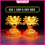 2-Tier LED Lotus Altar Lamp for the Ancestor Yellow Buddha altar, beautiful altar display