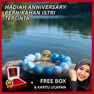 WEARMOURA Wife's Wedding Anniversary Gift Jade Bracelet/ Youngbiru + Exclusive Box & Greeting Card