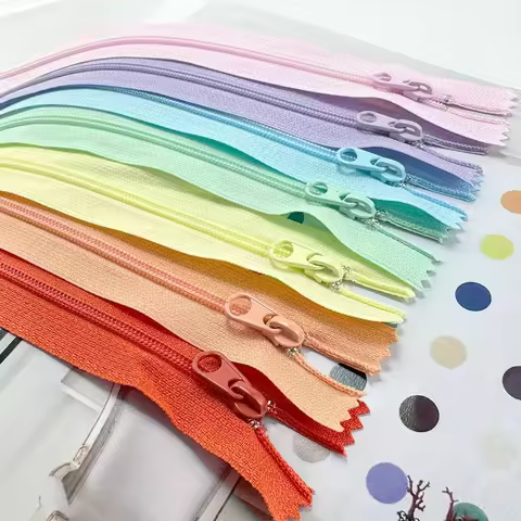 5 pcs mixed color 3 #nylon zipper, 7.87 inch closed DIY handmade zipper, suitable for bags, clothing