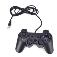 Black USB Dual Shock PC Computer Wired Gamepad Game Controller Joystick