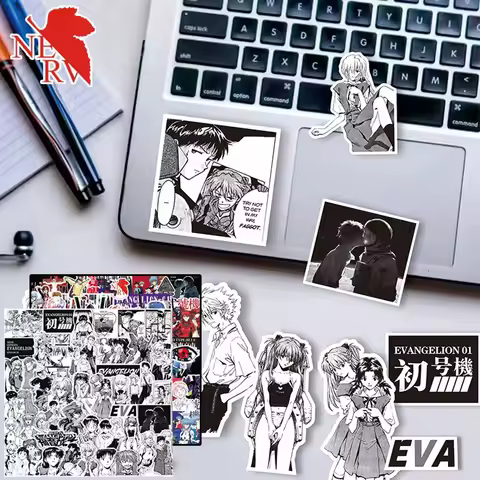 70Pcs Evangelion Manga Graffiti Decorative Stickers Anime Asuka Ayanami Rei Notebook Laptop Luggage 