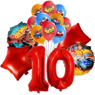 15pcs Hot Wheels Birthday Party Latex Balloon Decorations 32inch Red Number 1st 2nd Balloons Set Fla