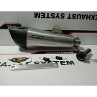 SILENCER KNALPOT ONLY CLD RACING SHARK SERIES LONG HITAM & CARBON