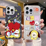 Compatiable with iPhone 17 16 15 Pro Max 14 Plus 13 12 11 BTS BT21Reflactive Hard Case Anti Drop Cov