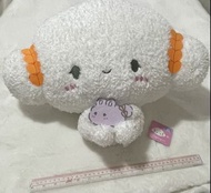小麥粉 cogimyun sanrio 小麥粉精靈 公仔 Cute White Cloud Plush Toy with Purple Frog Charm
