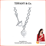 (New) Womens Fashion Necklace s925 sterling silver Return to T SeriesHeart Tag Pin Buckle Necklace V