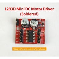 Projek Stem/Rbt - Arduino Mini DC Motor Driver Dual H-Bridge PWM Control Soldered (L293D)