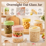 【SG Seller】Overnight Oat Glass Jar Airtight Food Container Glass Storage Jar Breakfast Cup with Lid