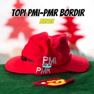 MERAH Red embroidered PMI PMR hat | RED PMI HAT | RED PMR HAT