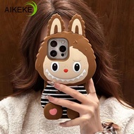 Love Striped Labubu Phone Case For Realme C67 C65 12 Lite C55 C53 C35 C33 C31 C30 10 Narzo N55 N53 N
